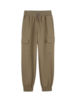 HUGO BOSS Kids' French Terry Drawstring Trousers, Dark Stone, Dark Stone