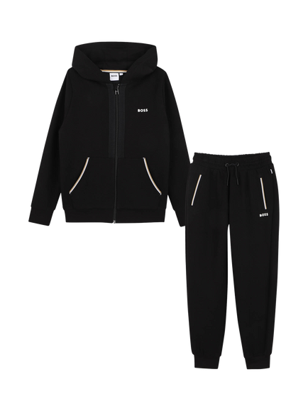 BOSS Kids' Hoodie and Joggers Set, Black, Black