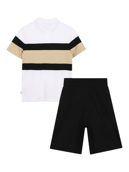 BOSS Kids' Classic Polo Shirt and Bermuda Shorts Set, Black/Multi - view 2, Black/Multi