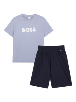 BOSS Kids' T-Shirt and Shorts Set, Navy, Navy