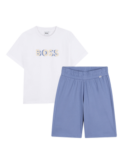 BOSS Kids' T-Shirt and Shorts Set, White, White