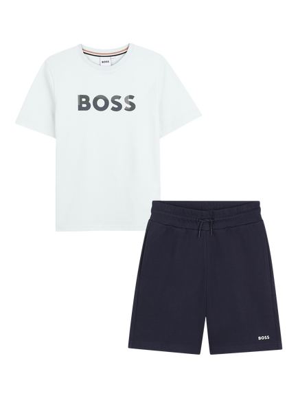 BOSS Kids' Logo T-Shirt and Shorts Set, Sprout Green, Sprout Green