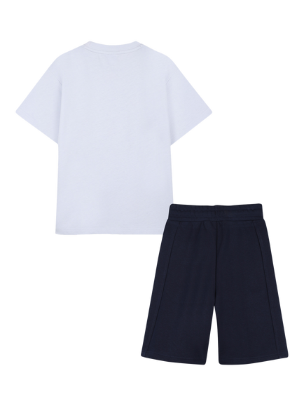 BOSS Kids' Graphic T-Shirt and Bermuda Shorts Set, Pale Blue - view 2, Pale Blue