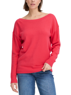 ICHI Sella Boat Neck Jumper, Teaberry, Teaberry