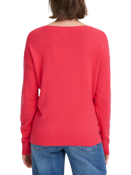 ICHI Sella Boat Neck Jumper, Teaberry - view 2, Teaberry