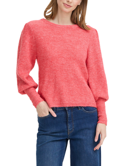 ICHI Ardens Balloon Sleeve Jumper, Teaberry Melange, Teaberry Melange