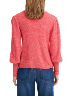 ICHI Ardens Balloon Sleeve Jumper, Teaberry Melange - view 2, Teaberry Melange