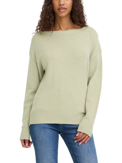 ICHI Sella Boat Neck Jumper, Iguana, Iguana