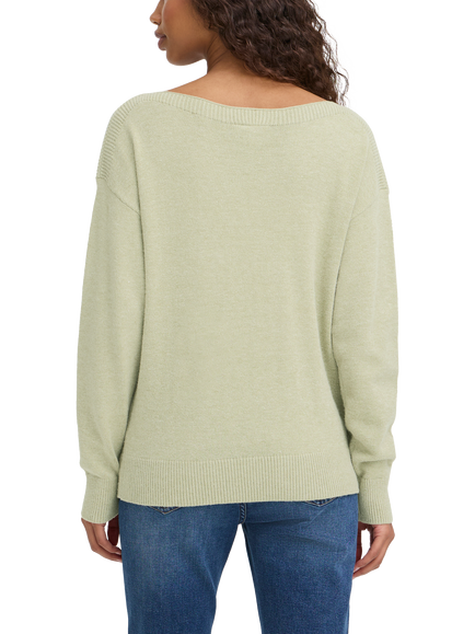 ICHI Sella Boat Neck Jumper, Iguana - view 2, Iguana