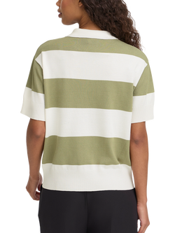 ICHI Luls Stripe Polo Shirt, Iguana/White - view 2, Iguana/White