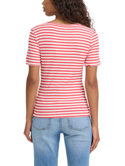ICHI Cella Stripe T-Shirt, Teaberry/Cloud - view 2, Teaberry/Cloud