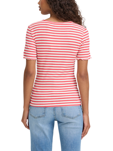 ICHI Cella Stripe T-Shirt, Teaberry/Cloud - view 2, Teaberry/Cloud