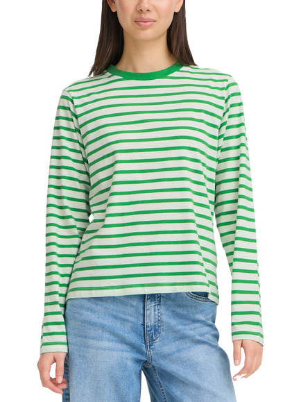 ICHI Mira Stripe Loose Fit Top, Kelly Green/Cloud Da, Kelly Green/Cloud Da