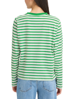 ICHI Mira Stripe Loose Fit Top, Kelly Green/Cloud Da - view 2, Kelly Green/Cloud Da