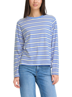 ICHI Mira Stripe Loose Fit Top, Blue/Multi, Blue/Multi