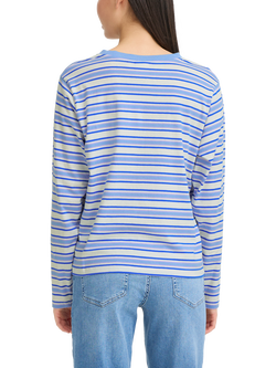 ICHI Mira Stripe Loose Fit Top, Blue/Multi - view 2, Blue/Multi