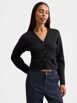 Forever New Aurelia Structured Knit Cardigan, Black, Black
