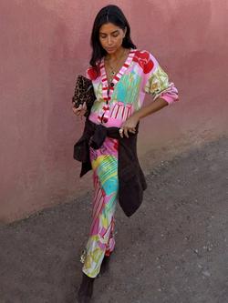 Never Fully Dressed Dallas Stripe Neck Cardigan, Multi - view 2, Multi