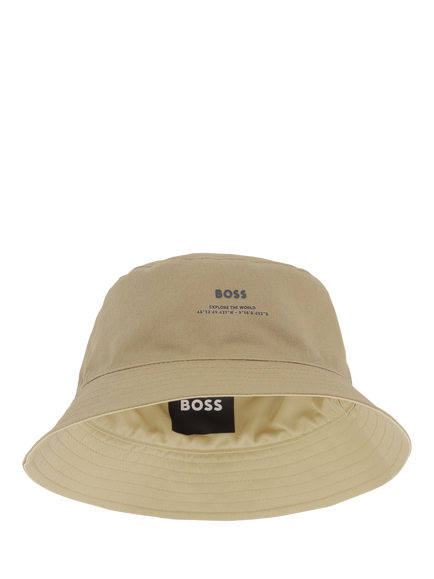 BOSS Kids' Reversible Bucket Hat, Stone - view 2, Stone