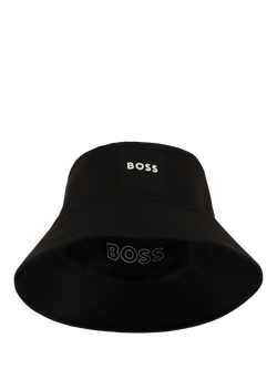 HUGO BOSS Kids' Reversible Bucket Hat, Black, Black