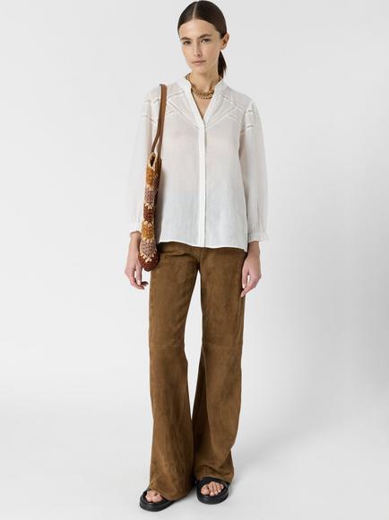 Gerard Darel Cristel Cutwork Shirt - view 2, Ecru