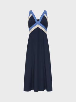 Gerard Darel Romyssa Colour Block Dress, Blue/White, Blue/White
