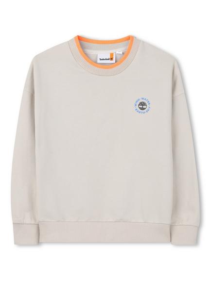 Timberland Kids' Cotton Blend Sweatshirt, Beige, Beige