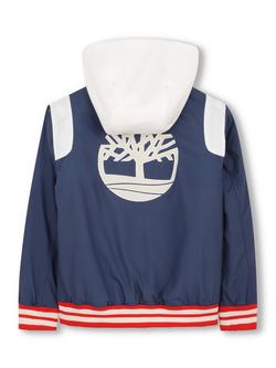 Timberland Kids' Hooded Bomber Jacket, Slate Blue - view 2, Slate Blue