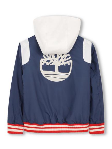 Timberland Kids' Hooded Bomber Jacket, Slate Blue - view 2, Slate Blue