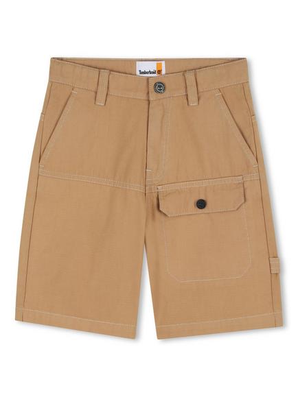 Timberland Kids' Cotton Chino Shorts, Brown, Brown