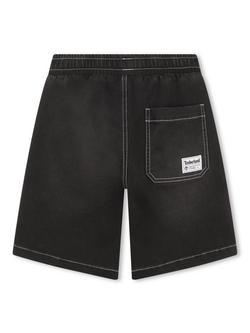 Timberland Kids' Contrast Stitch Denim Shorts, Denim Black - view 2, Denim Black