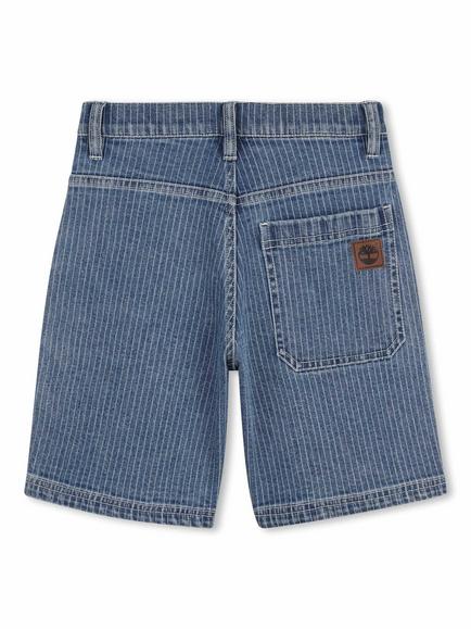 Timberland Kids' Striped Denim Shorts, Denim Blue - view 2, Denim Blue