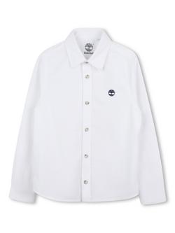 Timberland Kids' Long Sleeve Oxford Shirt, White, White