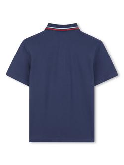 Timberland Kids' Striped Collar Polo Shirt, Navy - view 2, Navy