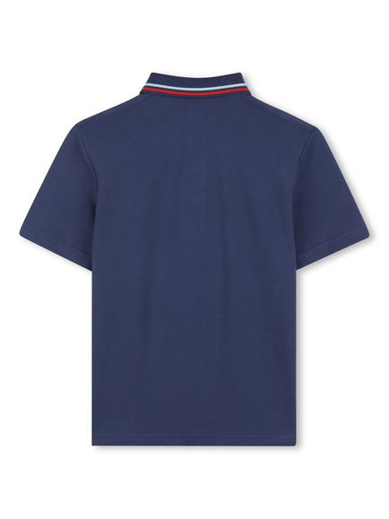 Timberland Kids' Striped Collar Polo Shirt, Navy - view 2, Navy