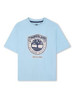 Timberland Kids' Graphic Logo T-Shirt, Pale Blue