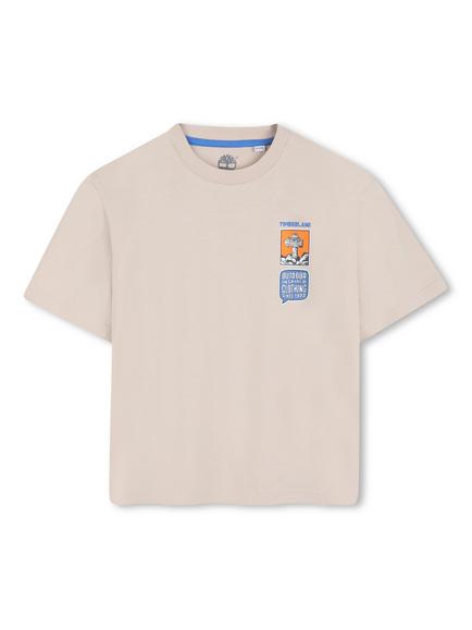 Timberland Kids' Comic Stripe Graphic T-Shirt, Beige/Multi