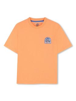 Timberland Kids' Badge T-Shirt, Bright Melon, Bright Melon
