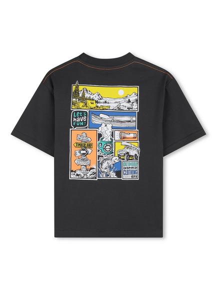 Timberland Kids' Comic Stripe Graphic T-Shirt - view 2, Dark Grey/Multi