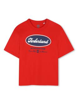 Timberland Kids' Graphic Logo T-Shirt, Red, Red
