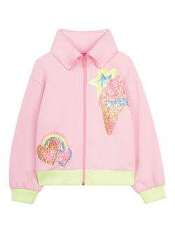 Billieblush Kids' Collared Sequin Jacket, Nosegay, Nosegay