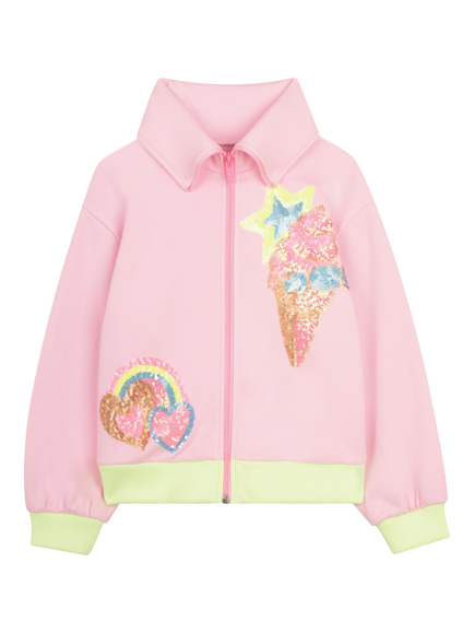 Billieblush Kids' Collared Sequin Jacket, Nosegay, Nosegay