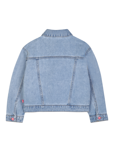 Billieblush Kids' Embellished Denim Jacket, Double Stone+bleach - view 2, Double Stone+bleach