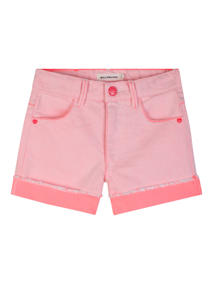 Billieblush Girl's Sequin Pocket Denim Shorts, Pink, Pink