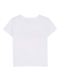 Billieblush Kids' Short Sleeve Glitter Graphic T-Shirt, White - view 2, White