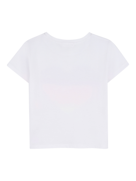 Billieblush Kids' Short Sleeve Glitter Graphic T-Shirt, White - view 2, White