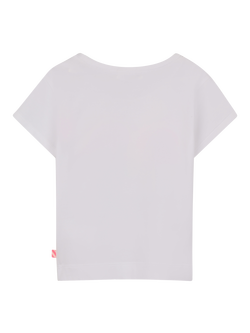 Billieblush Kids' Graphic Heart Short Sleeve T-Shirt, White - view 2, White