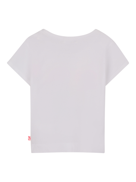 Billieblush Kids' Graphic Heart Short Sleeve T-Shirt, White - view 2, White