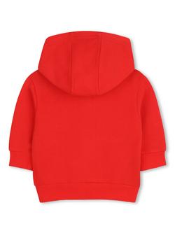 Timberland Baby Hooded Cardigan, Red - view 2, Red