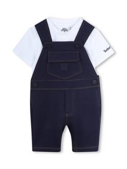 Timberland Baby Dungarees and T-Shirt Set, Navy, Navy